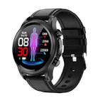 E400 1.39 inch HD Round Screen Leather Strap Smart Watch Supports ECG Monitoring/Non-invasive Blood Sugar(Black) - 1