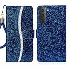 For Samsung Galaxy S23 5G Glitter Powder Filp Leather Phone Case(Blue) - 1