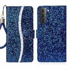 For Samsung Galaxy S23+ 5G Glitter Powder Filp Leather Phone Case(Blue) - 1