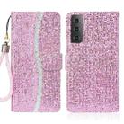 For Samsung Galaxy S23+ 5G Glitter Powder Filp Leather Phone Case(Pink) - 1