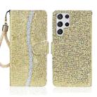 For Samsung Galaxy S23 Ultra 5G Glitter Powder Filp Leather Phone Case(Gold) - 1