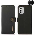 For Nokia G60 5G KHAZNEH Custer Genuine Leather RFID Phone Case(Black) - 1