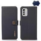 For Nokia G60 5G KHAZNEH Custer Genuine Leather RFID Phone Case(Blue) - 1