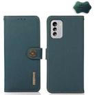 For Nokia G60 5G KHAZNEH Custer Genuine Leather RFID Phone Case(Green) - 1