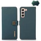 For Samsung Galaxy S23 5G KHAZNEH Custer Genuine Leather RFID Phone Case(Green) - 1