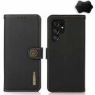 For Samsung Galaxy S23 Ultra 5G KHAZNEH Custer Genuine Leather RFID Phone Case(Black) - 1