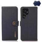 For Samsung Galaxy S23 Ultra 5G KHAZNEH Custer Genuine Leather RFID Phone Case(Blue) - 1