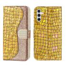 For Samsung Galaxy A14 5G Laser Glitter Powder Crocodile Texture Leather Phone Case(Gold) - 1