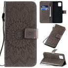 For Galaxy A81 / M60S / Note10 Lite Pressed Printing Sunflower Pattern Horizontal Flip PU Leather Case with Holder & Card Slots & Wallet & Lanyard(Grey) - 1