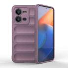 For vivo V25 5G Global Magic Shield TPU + Flannel Phone Case(Purple) - 1