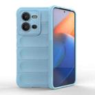 For vivo V25 5G Global Magic Shield TPU + Flannel Phone Case(Light Blue) - 1