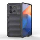 For vivo V25 5G Global Magic Shield TPU + Flannel Phone Case(Dark Grey) - 1