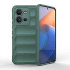 For vivo V25 5G Global Magic Shield TPU + Flannel Phone Case(Dark Green) - 1