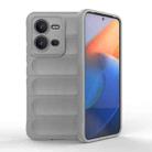 For vivo V25 5G Global Magic Shield TPU + Flannel Phone Case(Grey) - 1