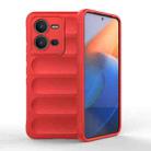 For vivo V25 5G Global Magic Shield TPU + Flannel Phone Case(Red) - 1