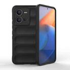 For vivo V25 5G Global Magic Shield TPU + Flannel Phone Case(Black) - 1
