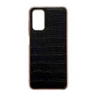 For Samsung Galaxy A33 5G Crocodile Texture Genuine Leather Electroplating Phone Case(Black) - 1
