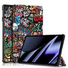 For OPPO Pad 11 inch 3-folding Magnetic Buckle Coloured Drawing Leather Tablet Case(Graffiti) - 1