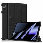 For OPPO Pad 11 inch 3-folding Magnetic Buckle Custer Texture Leather Tablet Case(Black) - 1