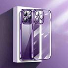 For iPhone 14 Plus Electroplating Glass Phone Case with Lens Film(Deep Purple) - 1