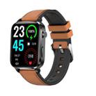 F100 1.7 inch HD Square Screen Leather Strap Smart Watch Supports Body Temperature Monitoring/Blood Oxygen Monitoring(Brown) - 1