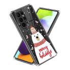 For Samsung Galaxy S23 Ultra 5G Christmas Patterned Clear TPU Phone Cover Case(White Bear) - 1
