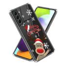 For Samsung Galaxy S22 5G Christmas Patterned Clear TPU Phone Cover Case(Cute Elk) - 1