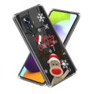 For Xiaomi 12 Pro Christmas Patterned Clear TPU Phone Cover Case(Cute Elk) - 1