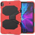For iPad Pro 12.9 inch (2020) Shockproof Colorful Silicon + PC Protective Tablet Case with Holder & Shoulder Strap & Hand Strap (Red) - 2