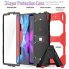 For iPad Pro 12.9 inch (2020) Shockproof Colorful Silicon + PC Protective Tablet Case with Holder & Shoulder Strap & Hand Strap (Red) - 5