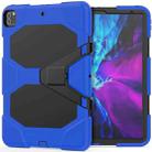 For iPad Pro 12.9 inch (2020) Shockproof Colorful Silicon + PC Protective Tablet Case with Holder & Shoulder Strap & Hand Strap (Dark Blue) - 2
