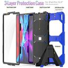 For iPad Pro 12.9 inch (2020) Shockproof Colorful Silicon + PC Protective Tablet Case with Holder & Shoulder Strap & Hand Strap (Dark Blue) - 5