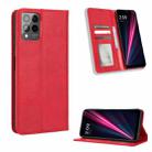 For T-Mobile REVVL 6 Pro 5G Magnetic Buckle Retro Texture Leather Phone Case(Red) - 1