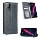 For T-Mobile REVVL 6 Pro 5G Magnetic Buckle Retro Texture Leather Phone Case(Blue) - 1