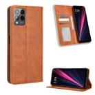 For T-Mobile REVVL 6 Pro 5G Magnetic Buckle Retro Texture Leather Phone Case(Brown) - 1