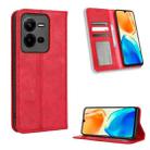 For vivo V25 5G /  X80 Lite Magnetic Buckle Retro Texture Leather Phone Case(Red) - 1