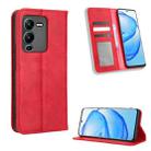 For vivo V25 Pro / S15 Pro Magnetic Buckle Retro Texture Leather Phone Case(Red) - 1