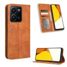 For vivo Y35 4G / Y22s 4G / Y22 4G 2022 Magnetic Buckle Retro Texture Leather Phone Case(Brown) - 1