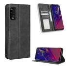 For Wiko Power U20 / U10 Magnetic Buckle Retro Texture Leather Phone Case(Black) - 1