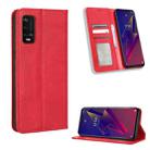 For Wiko Power U20 / U10 Magnetic Buckle Retro Texture Leather Phone Case(Red) - 1