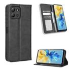 For Infinix Hot 11 2022 X675 Magnetic Buckle Retro Texture Leather Phone Case(Black) - 1
