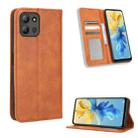 For Infinix Hot 11 2022 X675 Magnetic Buckle Retro Texture Leather Phone Case(Brown) - 1