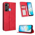 For Infinix Hot 12 Pro X668C Magnetic Buckle Retro Texture Leather Phone Case(Red) - 1