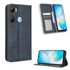 For Infinix Hot 12 Pro X668C Magnetic Buckle Retro Texture Leather Phone Case(Blue) - 1