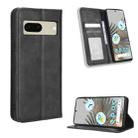 For Google Pixel 7 5G Magnetic Buckle Retro Texture Leather Phone Case(Black) - 1