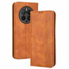 For Huawei Mate 50 Pro Magnetic Buckle Retro Texture Leather Phone Case(Brown) - 2
