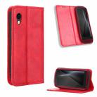 For Cubot Pocket / P50 Magnetic Buckle Retro Texture Leather Phone Case(Red) - 1