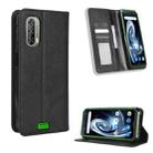For Blackview BV7100 Magnetic Buckle Retro Texture Leather Phone Case(Black) - 1