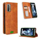 For Blackview BV7100 Magnetic Buckle Retro Texture Leather Phone Case(Brown) - 1