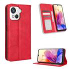 For Blackview OSCAL C80 Magnetic Buckle Retro Texture Leather Phone Case(Red) - 1